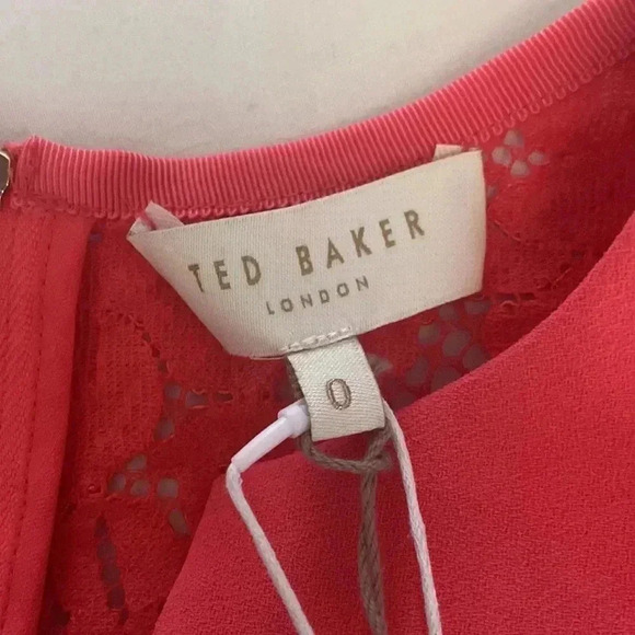 NWT‼️Ted Baker SASICA blouse  coral Size 0(US size 2) - Picture 8 of 9